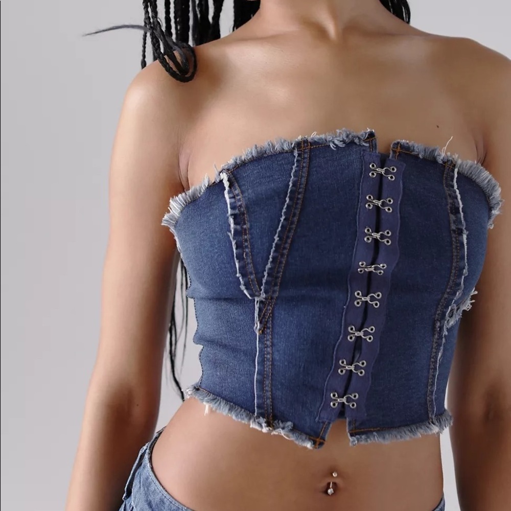 UO denim corset